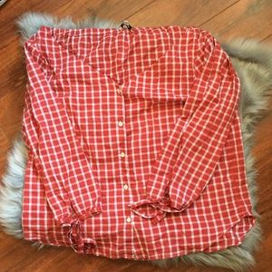 NWOT Madewell Red Plaid Button Up